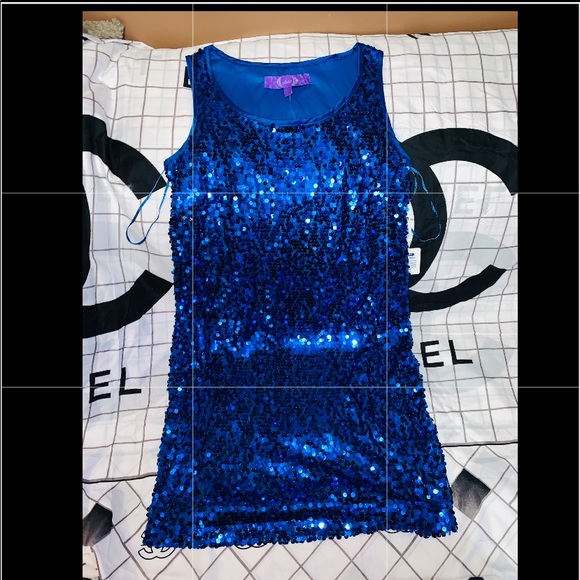 Royal Blue Sparkling form fitting dress - Picture 2 of 2